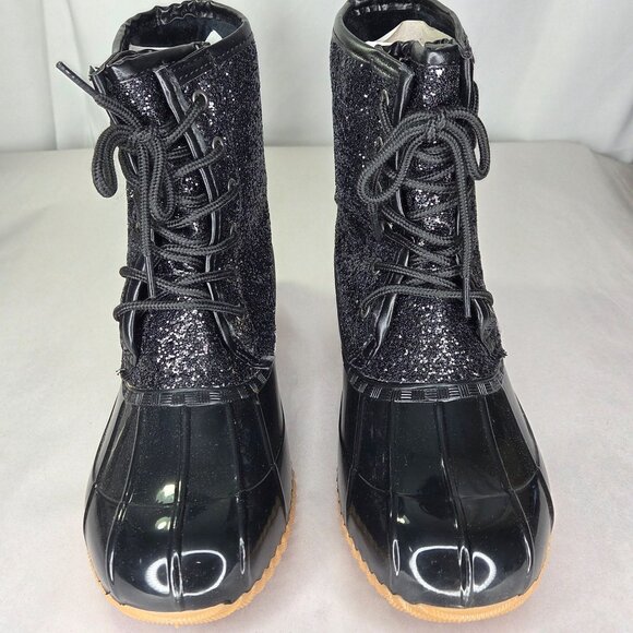 Sugar Women's Skylar Glitter Duck Boots - Black Glitter - Picture 3 of 8